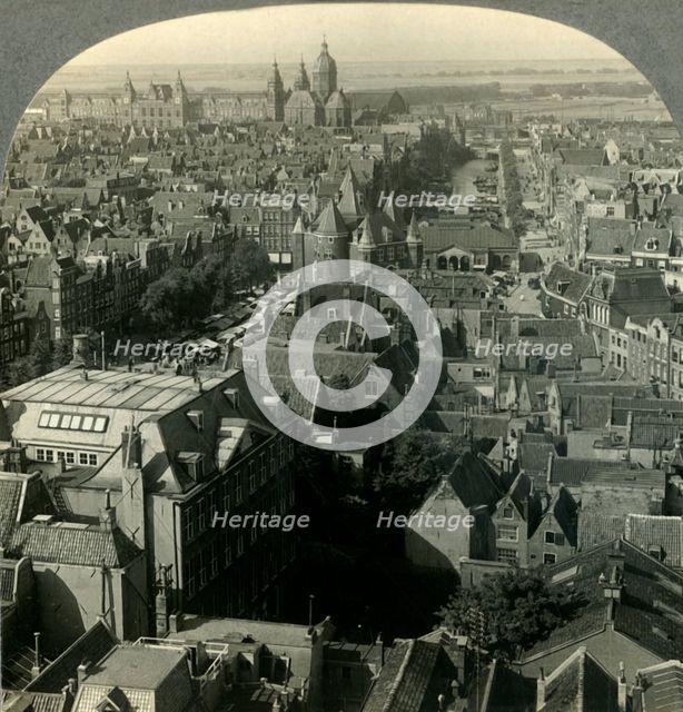 'From Zuider Kerk N.W. over Market and Weigh House to Suburbs, Amsterdam, Netherlands', c1930s. Creator: Unknown.
