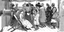 From Brindisi to Burma - Traders on board the P&O SS"Clyde" at Aden 1886. Creator: Unknown