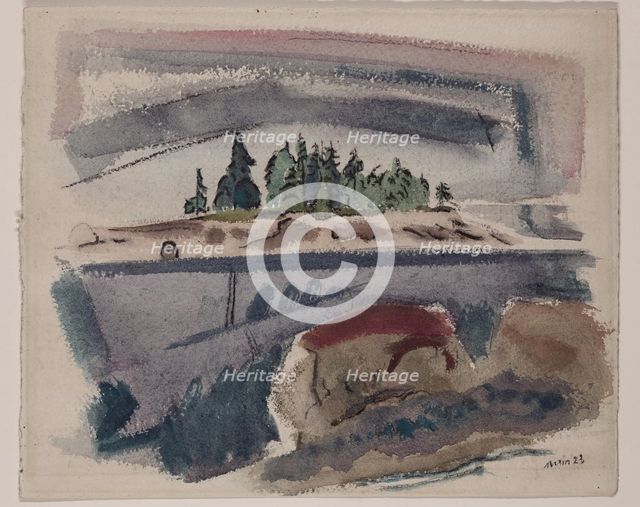 From Deer Isle, Maine Looking Outward, 1923. Creator: John Marin.
