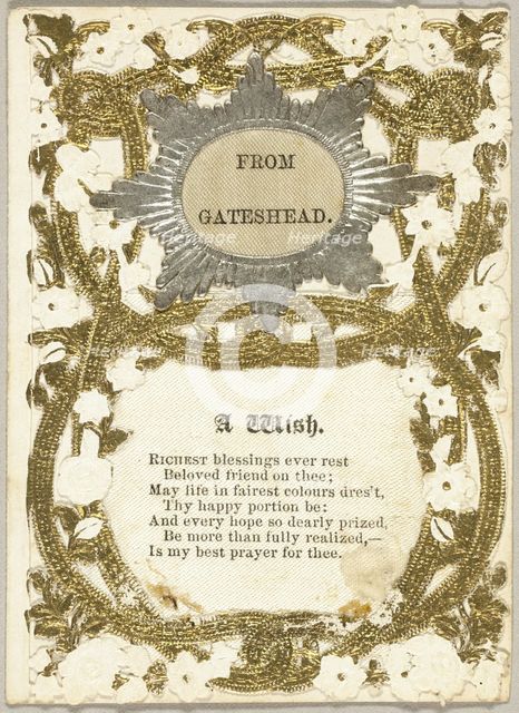 From Gatehead (valentine), 1860/69. Creator: Unknown.