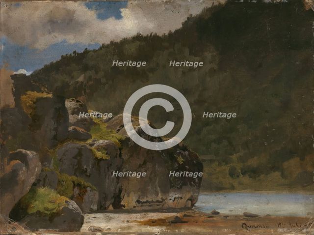 From Kvamsoy in the Sognefjord, 1845. Creator: Hans Gude.