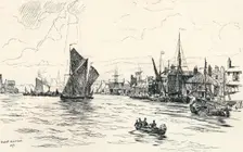 From Limehouse Pier 1873, (1894). Artist: Herbert Menzies Marshall
