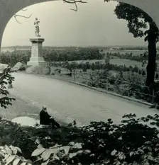 From Little Round Top, Looking across Wheat Field, Gettysburg, Pa. c1930s. Creator: Unknown