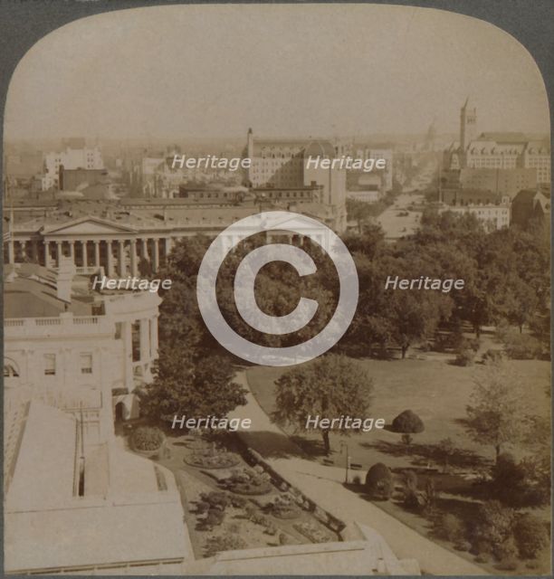 'From Navy Department...past the White House and Treasury, to Capitol, Washington, U.S.A.', 1902. Creator: Underwood & Underwood.