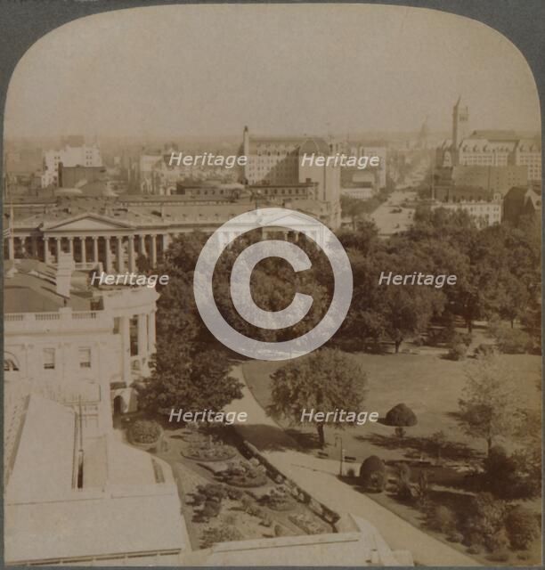 'From Navy Department...past the White House and Treasury, to Capitol, Washington, U.S.A.', 1902. Creator: Underwood & Underwood.