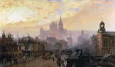From Pentonville Road looking West: Evening 1884. Creator: John Scorrer O'Connor