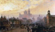 From Pentonville Road looking West: Evening 1884. Creator: John Scorrer O'Connor
