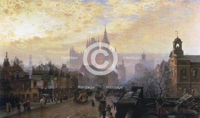 'From Pentonville Road looking West: Evening', 1884. Artist: John Scorrer O'Connor