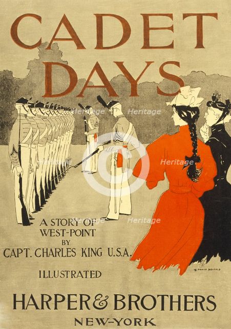Front Cover for "Cadet Days,  by Capt. Charles King U.S.A., pub. New York, 1894. Creator: Edward Penfield (1866 - 1925).