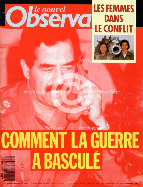 Front cover of Le Nouvel Observateur, Febuary 1991. Artist: Unknown