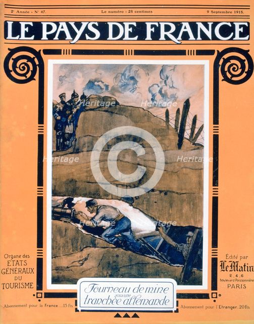 Front cover of Le Pays de France, 9 September 1915. Artist: Unknown