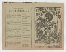 Front and back covers printed on the same sheet for a collection of love letters ..., ca. 1900-1910. Creator: José Guadalupe Posada