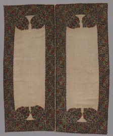 Front and Back of a Bolster Case, 1700s. Creator: Unknown