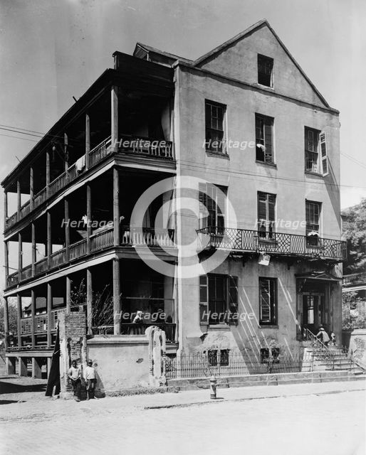 Front and side view of apartment(?) house, 61 Washington Street, Charleston, South..., c1933 - 1940. Creator: Frances Benjamin Johnston.