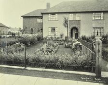 Front garden of 61 Barnes Avenue, on the Castelnau Estate, Barnes, London, 1930