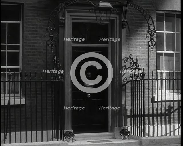 Front Door of 10 Downing Street, 1936. Creator: British Pathe Ltd.