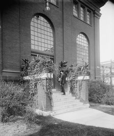 Front entrance to power house, National Cash Register [Company], Dayton, Ohio, (1902?). Creator: William H. Jackson