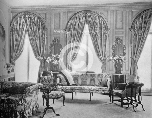 Front end of the drawing room, house of Charles H Sabin, New York, 1922. Artist: Unknown.