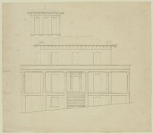 Front Elevation of Proposed Villa at Catskill, between 1840 and 1841. Creator: Thomas Cole