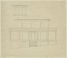 Front Elevation of Proposed Villa at Catskill, between 1840 and 1841. Creator: Thomas Cole
