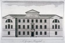 Front elevation of St George's Hospital, Hyde Park Corner, Westminster, London, c1740 Artist: William Henry Toms