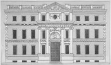 Front elevation of the Drapers Hall, Throgmorton Street, City of London, 1850. Artist: Anon