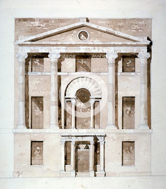 Front elevation of the Society of Arts building in John Adam Street, Westminster, London, c1770. Artist: Anon