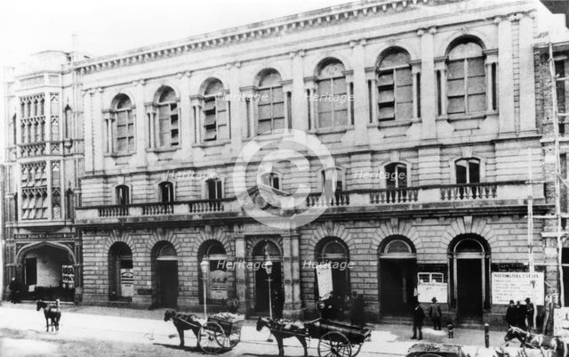 Front facade of the early Brisbane Town Hall in 66-76 Queen Street, c1885. Creator: Unknown.