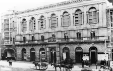 Front facade of the early Brisbane Town Hall in 66-76 Queen Street, c1885. Creator: Unknown