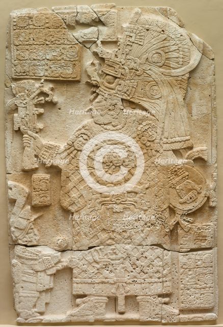 Front Face of a Stela (Free-standing Stone with Relief), 692. Creator: Unknown.