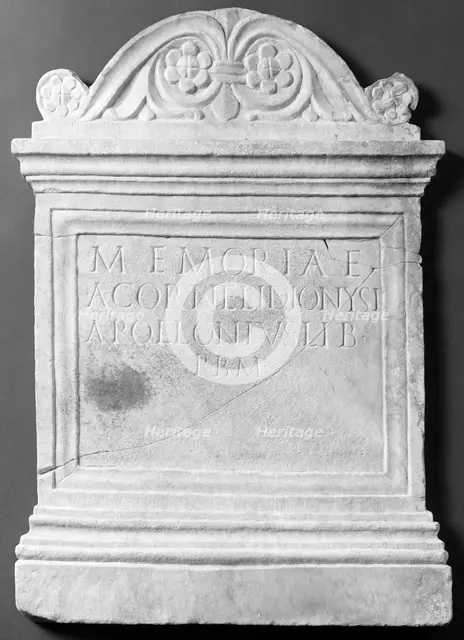 Front of a Roman Funerary Altar, about A.D. 100. Creator: Unknown.