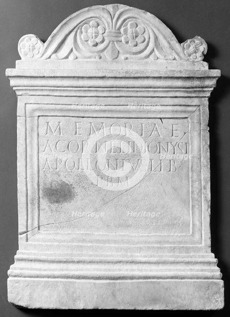 Front of a Roman Funerary Altar, about A.D. 100. Creator: Unknown.