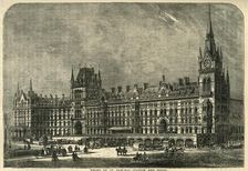 Front of St. Pancras Station and Hotel c1876. Creator: Unknown
