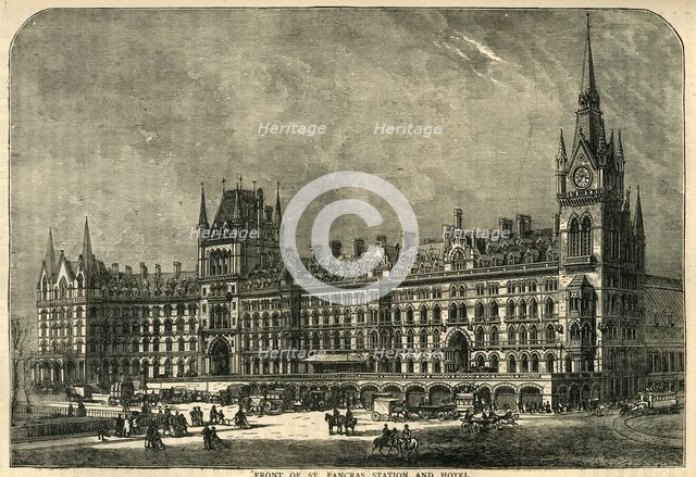 'Front of St. Pancras Station and Hotel', c1876. Creator: Unknown.