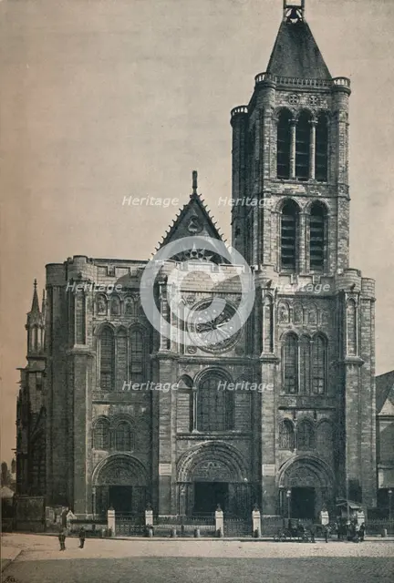 'Front of the Abbey Church of Saint Denis, The Burial Place of the French Kings', c1906, (1907). Artist: Unknown.