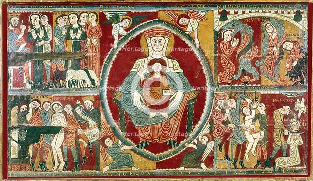 Front of the altar of the chapel of St. Margaret, with scenes of the martyrdom of the saint, from…