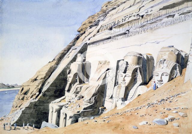 'Front of the Great Temple at Abu Simbel', Egypt, c1845. Artist: GF Weston
