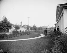 Front lawn of officers club, National Cash Register [Company], Dayton, Ohio, (1902?). Creator: William H. Jackson