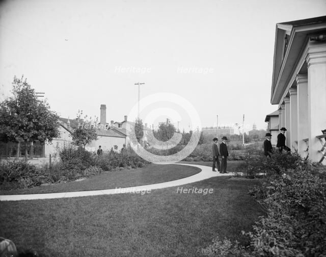 Front lawn of officers' club, National Cash Register [Company], Dayton, Ohio, (1902?). Creator: William H. Jackson.