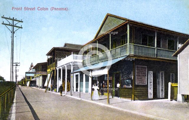 Front Street, Colon, Panama, 1907. Artist: Unknown