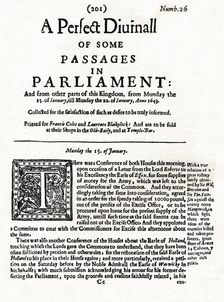 Front page of A Perfect Diurnall of Some Passages in Parliament, 1643 (1905)