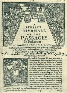 Front page of "A Perfect Diurnall of the Passages in Parliament", February-March 1642, (1945). Creator: Unknown