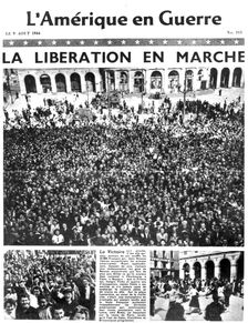 Front page of L'Amerique en Guerre newspaper, 9 August 1944