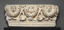 Front Panel of a Garland Sarcophagus, about A.D. 140-170. Creator: Unknown