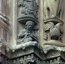 Front west detail of Chartres Cathedral, 12th century