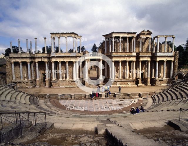 Front View from the 'Ima Cavea' of the Roman Theatre of Merida.