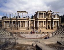 Front View from the Ima Cavea of the Roman Theatre of Merida