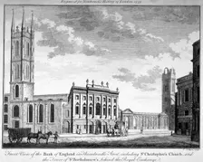 Front view of the Bank of England, City of London, 1773. Artist: J Collyer