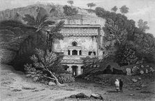 Front View of the Bisma Kurm, Caves of Ellora 1834. Creator: George Cattermole