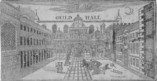 Front view of the Guildhall, looking north, City of London, 1750. Artist: Anon